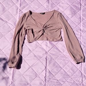Shein crop top with cross-knot